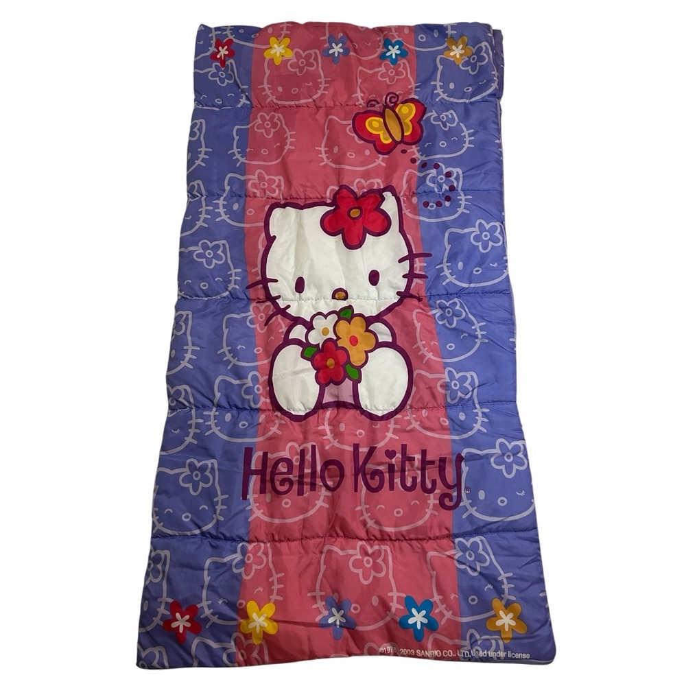 Sanrio Camping Hello Kitty Adorable Cozy Soft Y2K Pink & Purple Sleeping Bag EUC